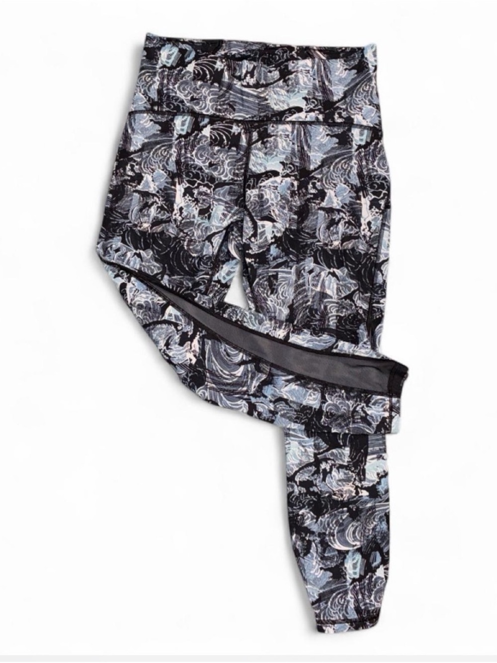 lululemon athletica Printed Performance Leggings - Black & Light Blue